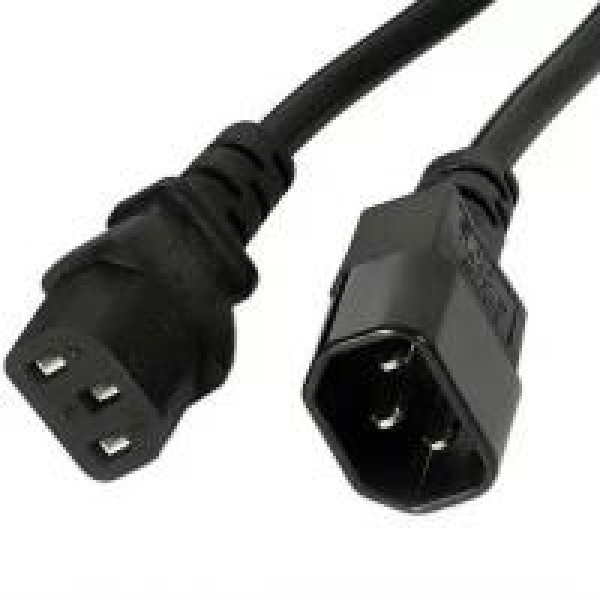 Кабель живлення 220В 1.5 м, 0,75мм2 С13-С14 (подовжувач)