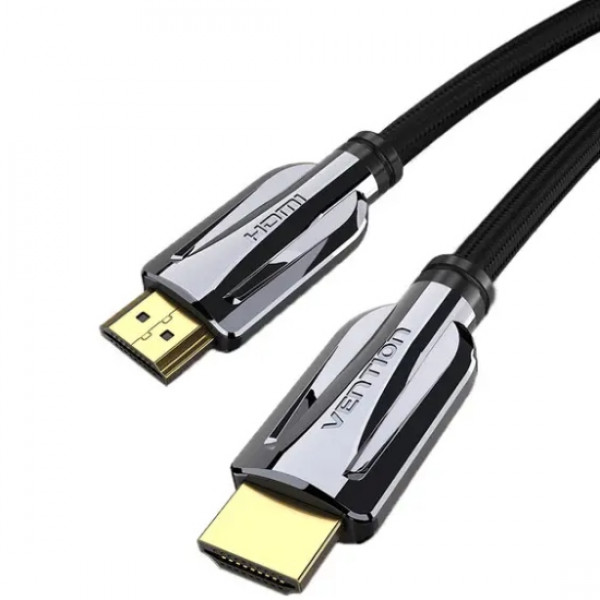 Кабель HDMI M - M, 1.5м, V2.1, 8K 60Гц обплетення, чорний Vention