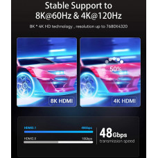 Кабель HDMI M - M, 10.0м, V2.1, Engineering 8K 60Гц 48Gbps PVC Black Vention