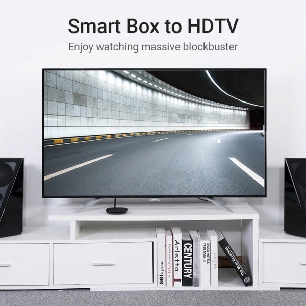 Кабель HDMI M - M, 2.0м, V2.0, 4K 60Гц, кут 270°, PVC, чорний Vention