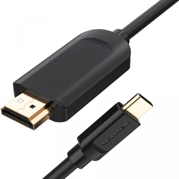 Кабель USB 3.1 Type-C M - HDMI M, 1.5m 4K 30 Гц Thunderbolt 3 HDCP2.2 PVC Black Vention