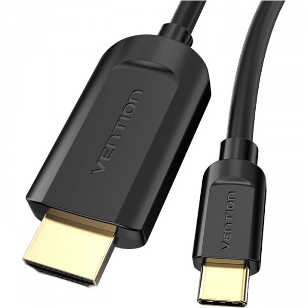 Кабель USB 3.1 Type-C M - HDMI M, 1.5m 4K 30 Гц Thunderbolt 3 HDCP2.2 PVC Black Vention