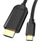 Кабель USB 3.1 Type-C M - HDMI M, 1.5m 4K 30 Гц Thunderbolt 3 HDCP2.2 PVC Black Vention