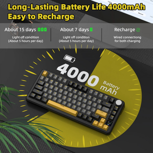Клавіатура ігрова механічна Attack Shark X85PRO 82кл. RGB, Wireless, Star Black