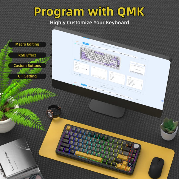 Клавіатура ігрова механічна Attack Shark X85PRO 82кл. RGB, Wireless, Star Black