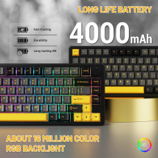 Клавіатура ігрова механічна Attack Shark X86 82кл. RGB, Wireless, Matcha Switch, Star Black
