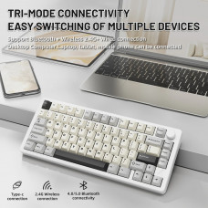 Клавіатура ігрова механічна Attack Shark X86 82кл.RGB,Wireless,Matcha Switch, Starlight White