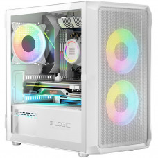 Корпус LogicConcept PORTOS MESH+GLASS ARGB fans 3x120mm WHITE без БЖ mATX