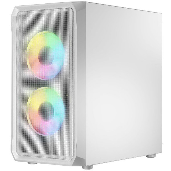 Корпус LogicConcept PORTOS MESH+GLASS ARGB fans 3x120mm WHITE без БЖ mATX