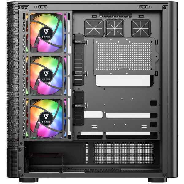 Корпус Modecom VOLCANO AQ400 ARGB MIDI SIDE LCD 6,2”, 4x120mm fans BLACK без БЖ ATX