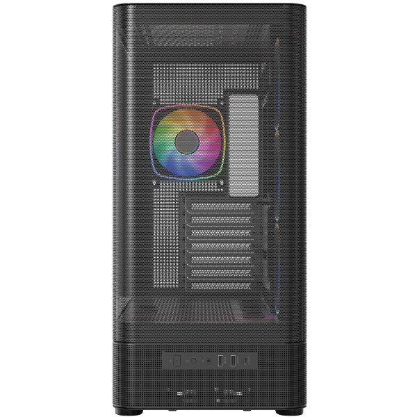 Корпус Modecom VOLCANO AQ400 ARGB MIDI SIDE LCD 6,2”, 4x120mm fans BLACK без БЖ ATX