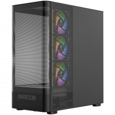 Корпус Modecom VOLCANO AQ400 ARGB MIDI SIDE LCD 6,2”, 4x120mm fans BLACK без БЖ ATX