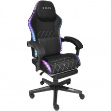 Крісло ігрове AGN 3 клас,150 кг, 80мм, RGB підсвітка, чорне