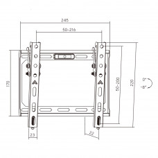 Кронштейн для ТВ AGN AGN43-220T з нахилом/23"-43"/45 кг/max.VESA 200x200/Black