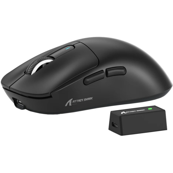 Мишка Attack Shark X3 PRO, Wireless/Bluetooth, 26000dpi. (PAW3395), 6кн., Black