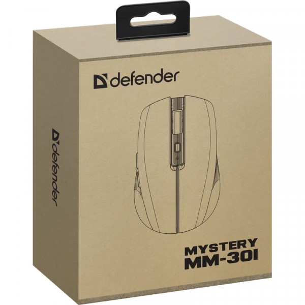 Мишка Defender Mystery MM-301, бездротова Bluetooth+2.4G, 1600 dpi., 4кн., 500mAh, LED, фіолетова