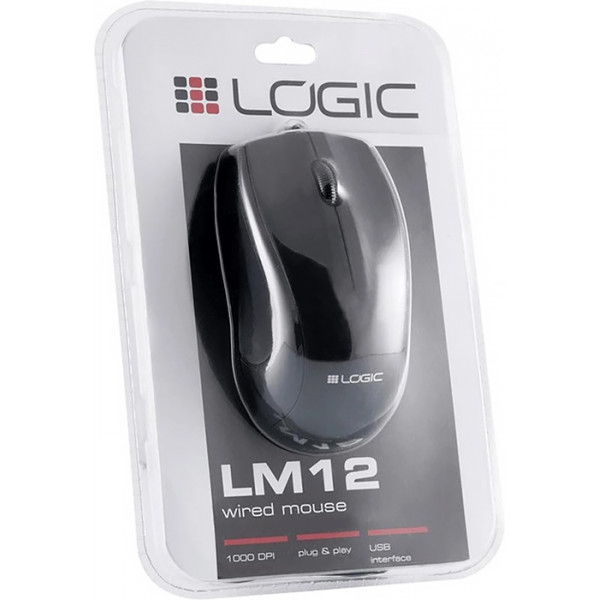 Мишка LogicConcept LM-12, 3 кн., 1000dpi, чорна