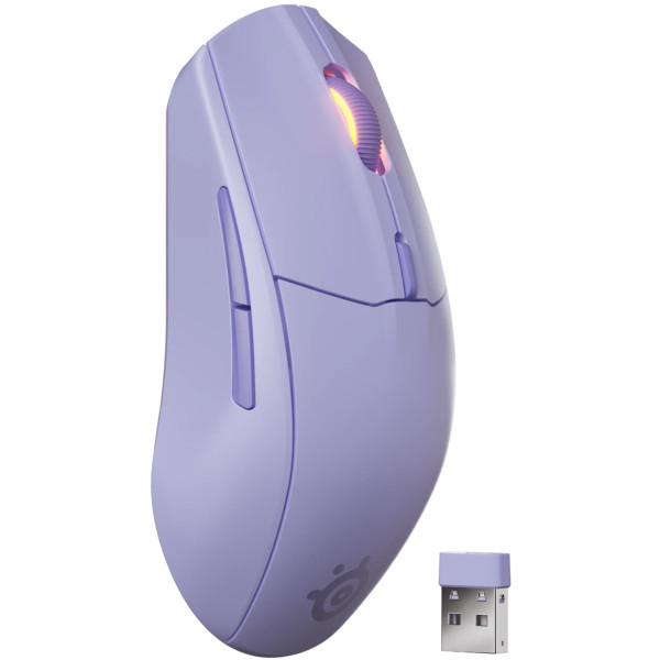 Мишка SteelSeries Rival 3 Gen 2 Wireless, RGB, Lavender