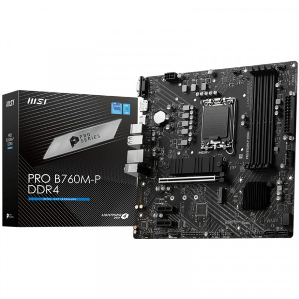 MSI PRO B760M-P DDR4 (1700/B760, 4*DDR4, M.2 , HDMI, DP, VGA , mATX)