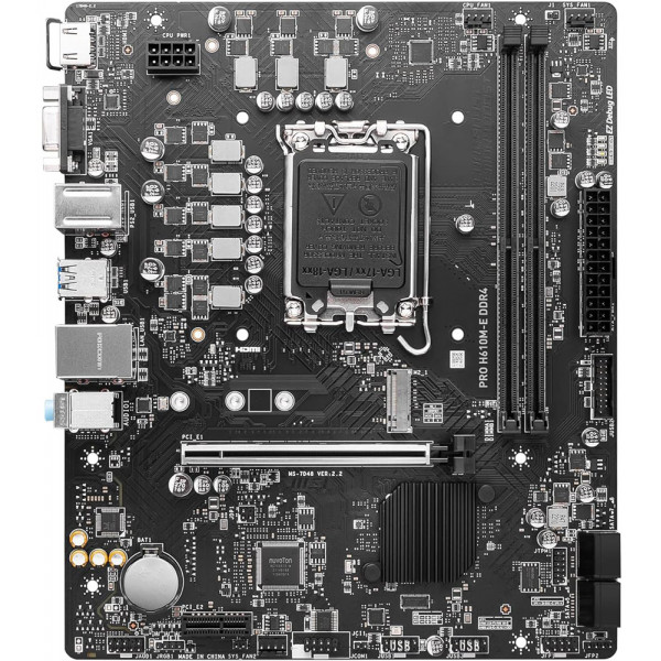 MSI PRO H610M-E DDR4 (1700/H610, 2*DDR4, HDMI/VGA, 4xSATAІІІ, M.2, GLan, 7.1ch, mATX)