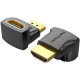 Перехідник HDMI F -> HDMI M, кут 90° 4K 60Hz PVC Vention чорний