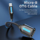 Перехідник USB 2.0 Micro BM -> USB AF (OTG) 0.15 м, PVC Vention чорний