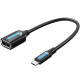 Перехідник USB 2.0 Micro BM -> USB AF (OTG) 0.15 м, PVC Vention чорний