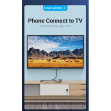 Перехідник USB 3.1 Type-C -> HDMI (F), 4K 30HZ, кабель 0.15м, Vention сірий