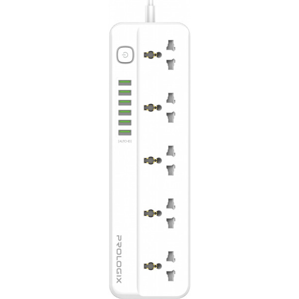 Power filtr 2.0м ProLogix Premium 5 розеток, 6 USB AUTO ID,білий
