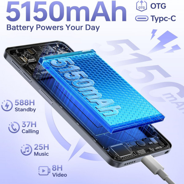 Смартфон Oukitel C6 5G 6.8" HD+ /12GB/512GB/ Dimensity 6300 /5150mAh/ 50+5Мп / Green