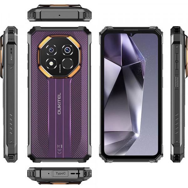 Смартфон Oukitel G7 6.52"HD /8GB/256GB/ T615 /10600mAh /64+8Мп/ IP69K /NFC Purple