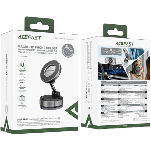 Тримач для смартфона Acefast E28 manual suction cup metal grey