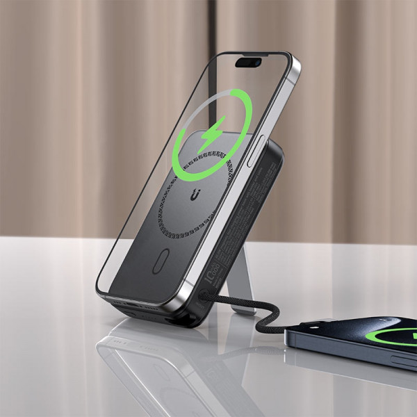 УМБ Acefast Magnetic Wireless 10000mAh 22.5W PD,QC 3.0 USB-C In/Out, QI 15W M24 Metal Gray