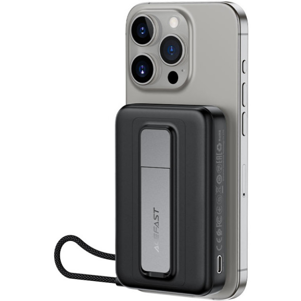УМБ Acefast Magnetic Wireless 10000mAh 22.5W PD,QC 3.0 USB-C In/Out, QI 15W M24 Metal Gray