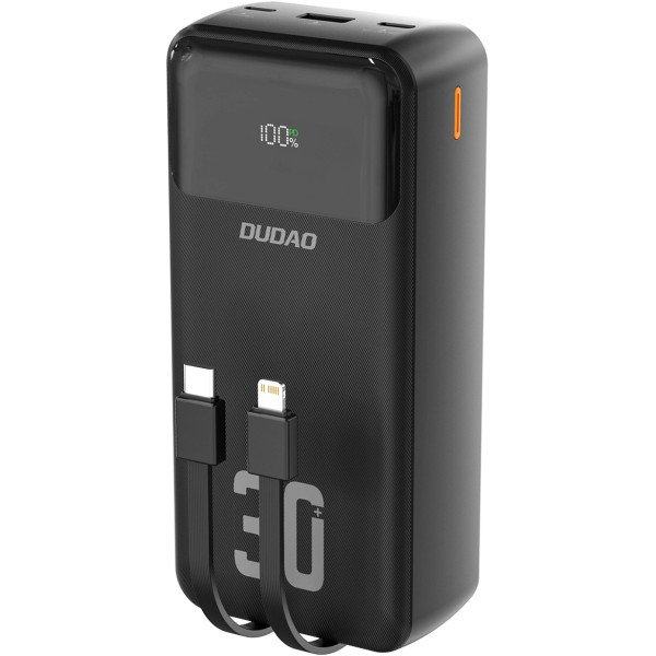 УМБ Dudao 30000mAh K15 MAX 22,5W PD,QC, USB-A, Lightning, USB-C In/Out, with USB-C/Lightning cables
