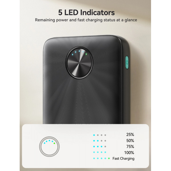 УМБ Joyroom JR-PBF15 10000mAh 22,5W PD,QC, 2xUSB-A, USB-C In/Out Black