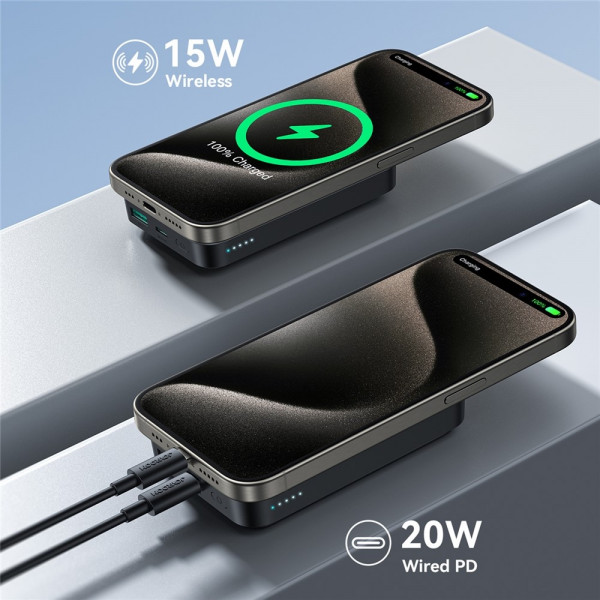 УМБ Joyroom Magnetic Wireless 10000mAh JR-W020 20W QC USB-C In/Out Black