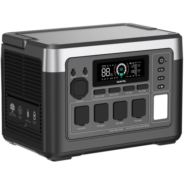 Зарядна станція Oukitel P1000E Plus 1800Вт (1024Вт/г) LiFePo4 UPS, MPPT