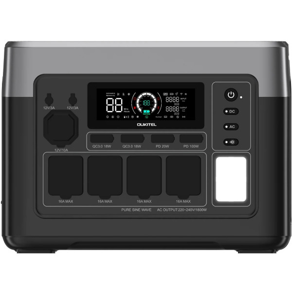 Зарядна станція Oukitel P1000E Plus 1800Вт (1024Вт/г) LiFePo4 UPS, MPPT