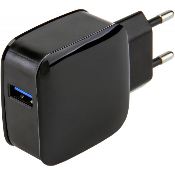 Зарядний пристрій 1xUSB 18W QС3.0, чорний