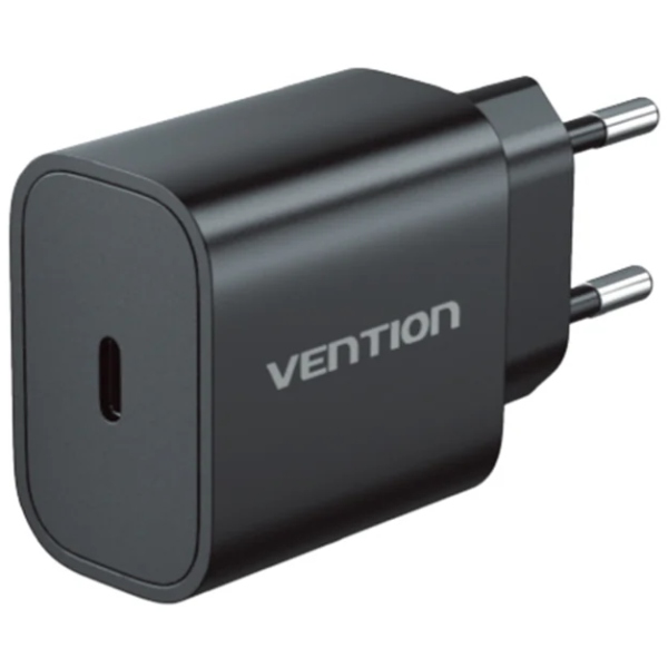 Зарядний пристрій 1xUSB-C 20W + USB-C to Lightning cable М-М Black Vention