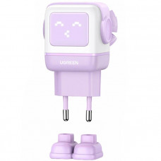 Зарядний пристрій 3xUSB 65W (2xUSB-C+USB-A) Gan Robot tech Fast Charger Фіолетовий CD361 Ugreen