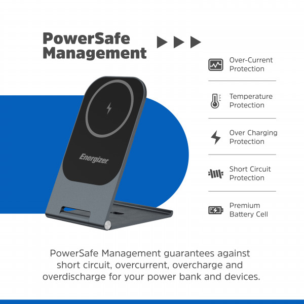 Зарядний пристрій Wireless 15W, with MagSafe, трансформер Energizer WCP102 чорний