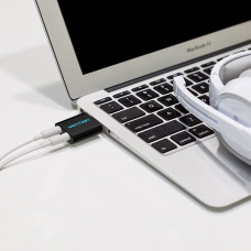 Звукова карта USB AUX jack, 2*TRS (Mic + Ear) Metal Vention