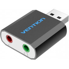 Звукова карта USB AUX jack, 2*TRS (Mic + Ear) Metal Vention