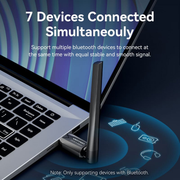 Адаптер WiFi/Bluetooth 5.0 Vention 2.4GHz/5GHz 200/433 Мбіт/с, USB