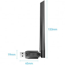 Адаптер WiFi/Bluetooth 5.0 Vention 2.4GHz/5GHz 200/433 Мбіт/с, USB