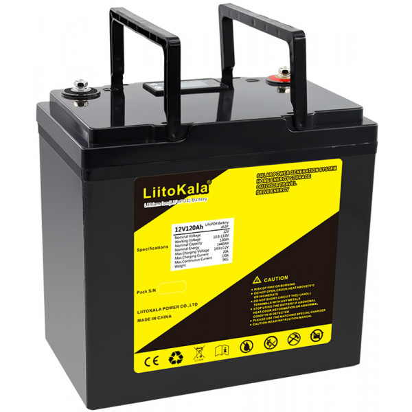 Акумуляторна батарея LiitoKala LiFePO4 12V120Ah, LCD