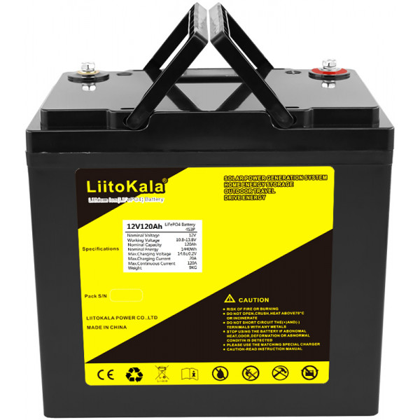 Акумуляторна батарея LiitoKala LiFePO4 12V120Ah, LCD