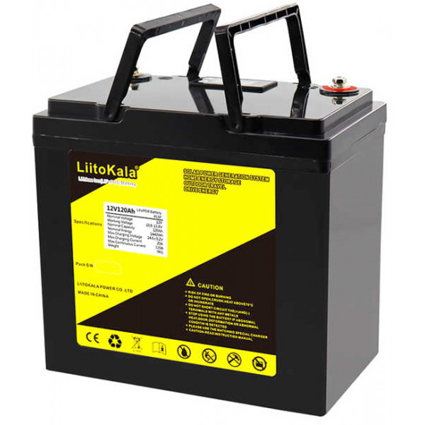 Акумуляторна батарея LiitoKala LiFePO4 12V120Ah, LCD